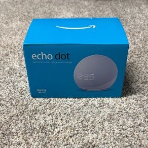 Amazon Echo Dot with Clock - Blue Box